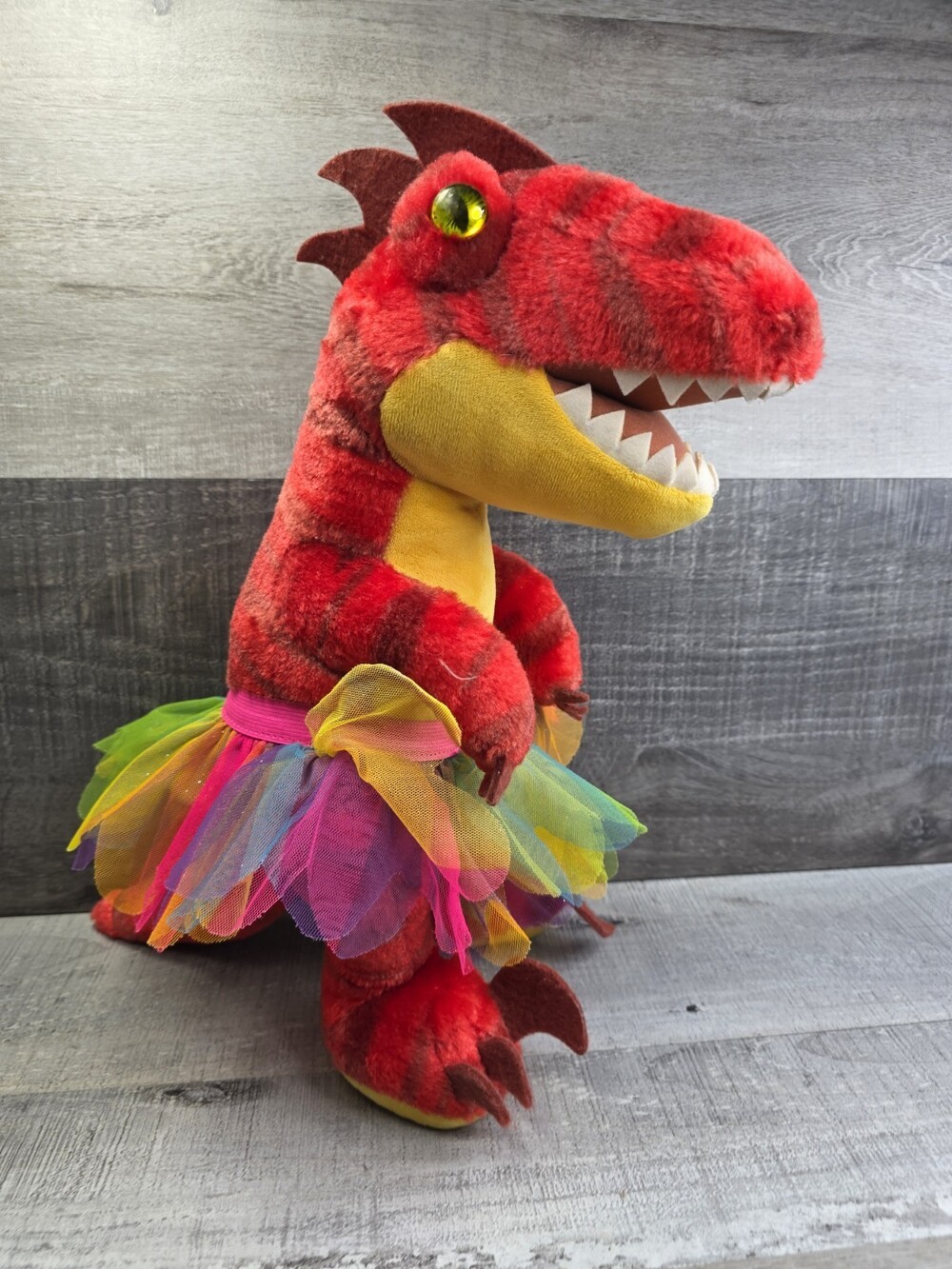 Build A Bear Red Dinosaur T Rex Velociraptor Raptor Plush Stuffed Animal b189